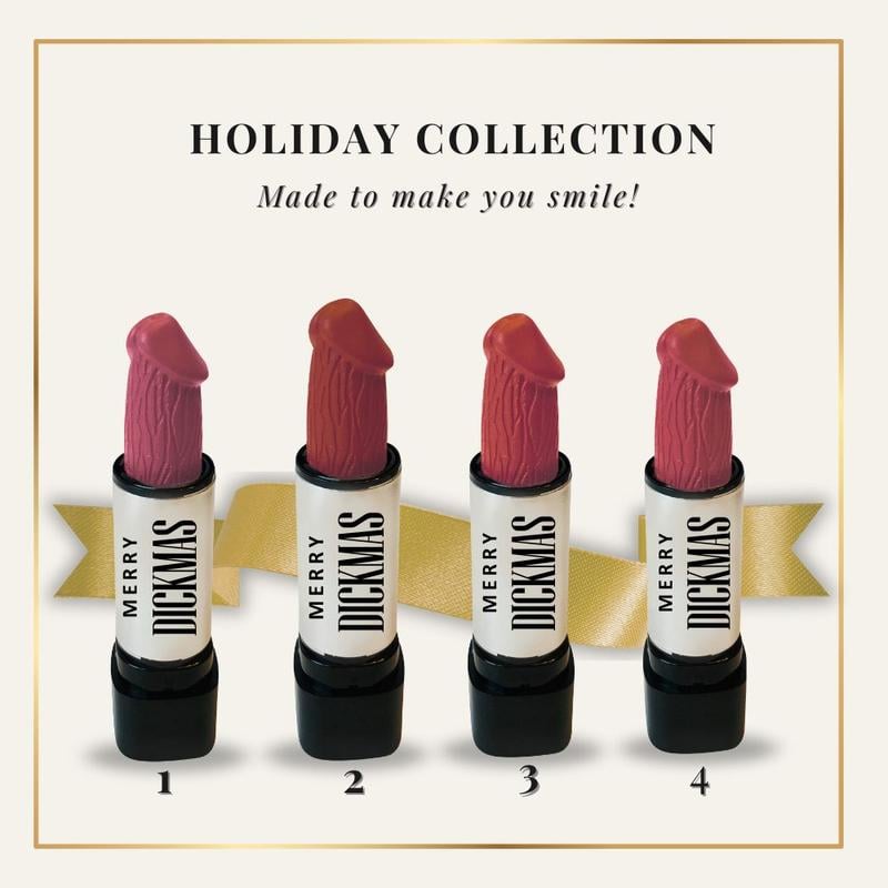 [🎁 Funny Gifts for Women] Christmas Novelty Gag Merry Dickmas Lipstick 💄