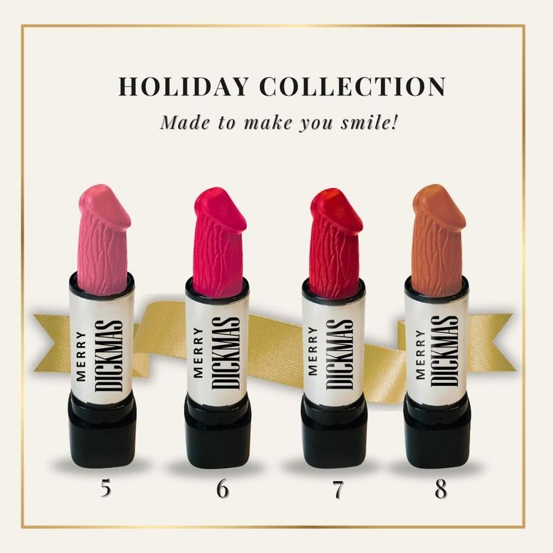 [🎁 Funny Gifts for Women] Christmas Novelty Gag Merry Dickmas Lipstick 💄