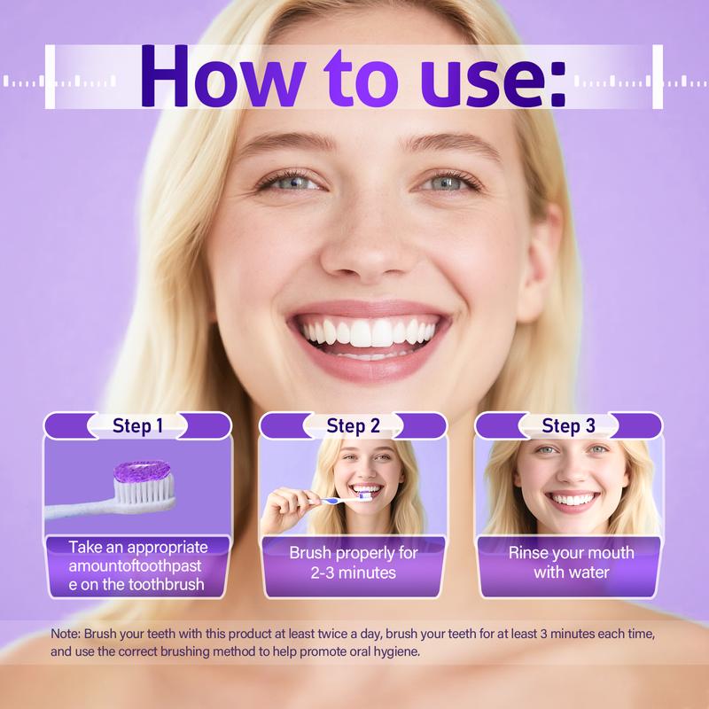 🦷Purple Toothpaste - Teeth Whitening & Stain Removal, Fresh Breath
